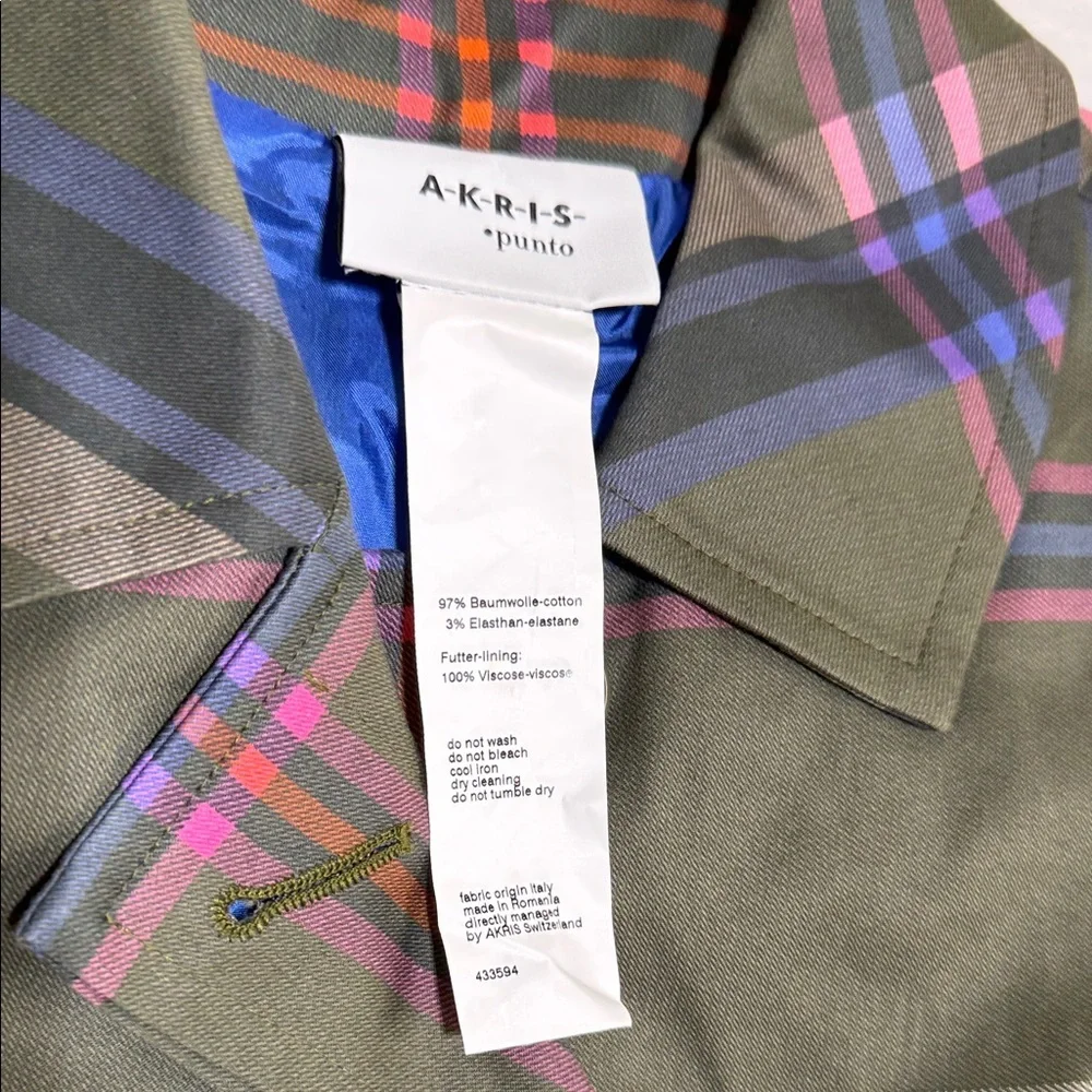 Akris Punto Green Plaid Skirt Set with Matching Blazer